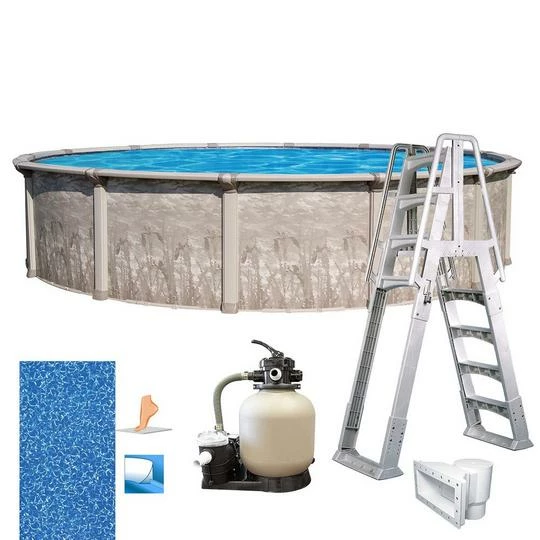 Marina 24' X 52" Round Above Ground Pool Package 3 Marina 24' X 52" Round Above Ground Pool Package